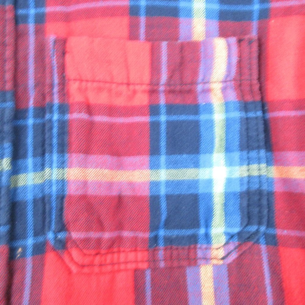 Abercrombie & Fitch Red Flannel Plaid Jacket Size M Buttoned Muscle Jacket - Picture 4 of 14